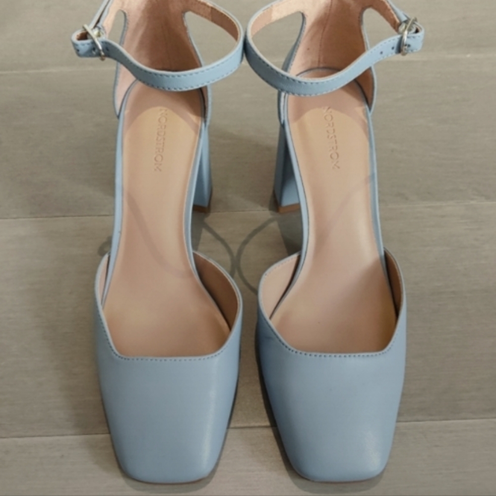 Nordstrom Katrina Ankle StrapBlock Heel Pump In Blue... - Picture 2 of 10